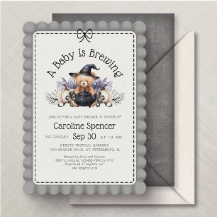 Halloween Baby is Brewing Shower Invitation