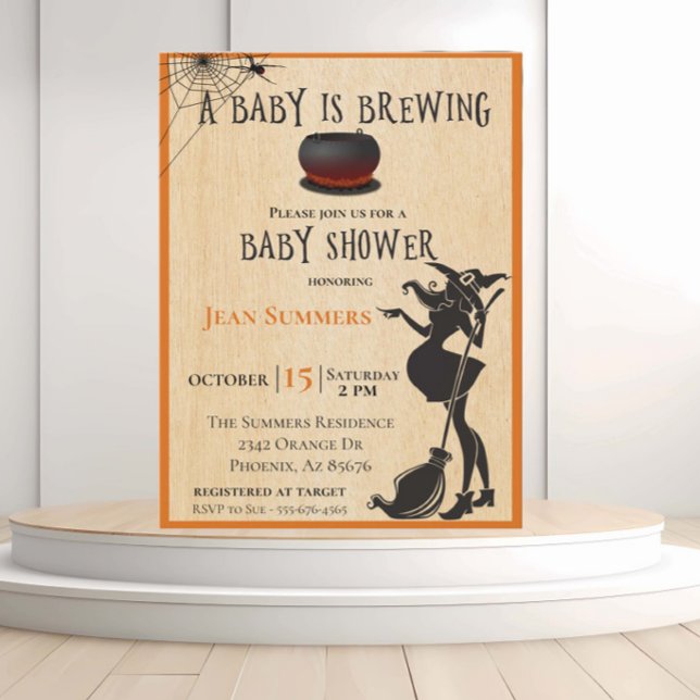 Halloween Baby is Brewing Witch October Postcard (Creator Uploaded)