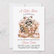 Halloween Baby Shower A Little Boo is Due Racoon