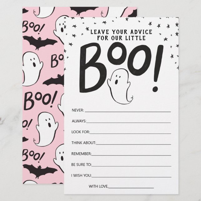 Halloween Baby Shower Advice Card (Front/Back)