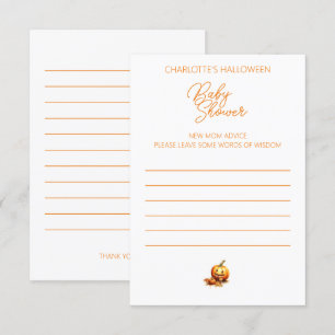 Halloween Baby Shower Advice Fill Out Form Enclosure Card