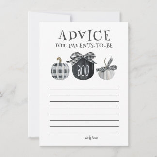 Halloween Baby Shower Advice for Parents-to-be Card