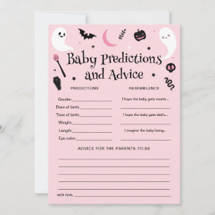 Halloween Baby Shower Baby Predictions Game Card