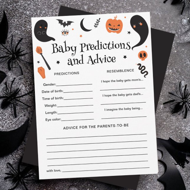 Halloween Baby Shower Baby Predictions Game Card (Creator Uploaded)
