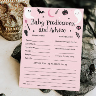 Halloween Baby Shower Baby Predictions Game Card