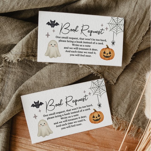 Halloween Baby Shower Book Request Card (Creator Uploaded)