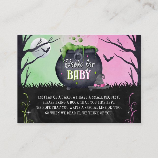 Halloween Baby Shower Books for Baby Fall Enclosure Card (Front)