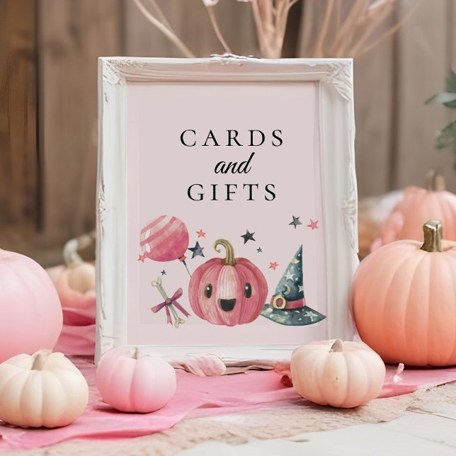 Halloween Baby Shower Cards & Gifts Sign (Creator Uploaded)