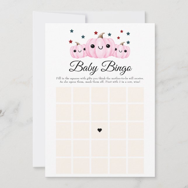 Halloween Baby Shower Cute Boo Baby Shower Bingo Invitation (Front)