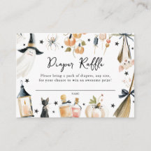 Halloween Baby Shower Diaper Raffle Card