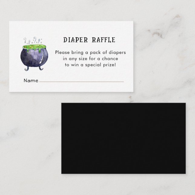 Halloween Baby shower Diaper Raffle  Enclosure Card (Front/Back)