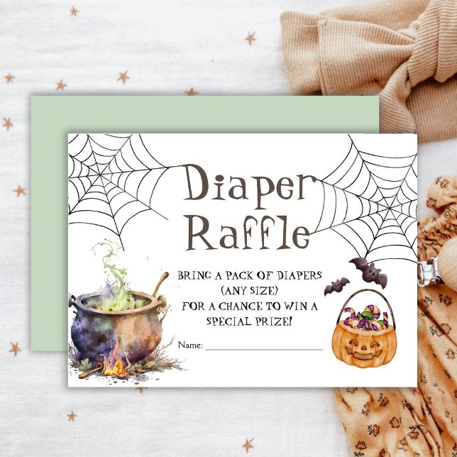 Halloween Baby Shower Diaper Raffle Gender Neutral Enclosure Card (Creator Uploaded)