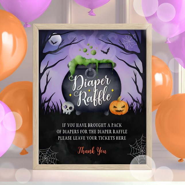 Halloween Baby Shower Diaper Raffle Sign (Creator Uploaded)