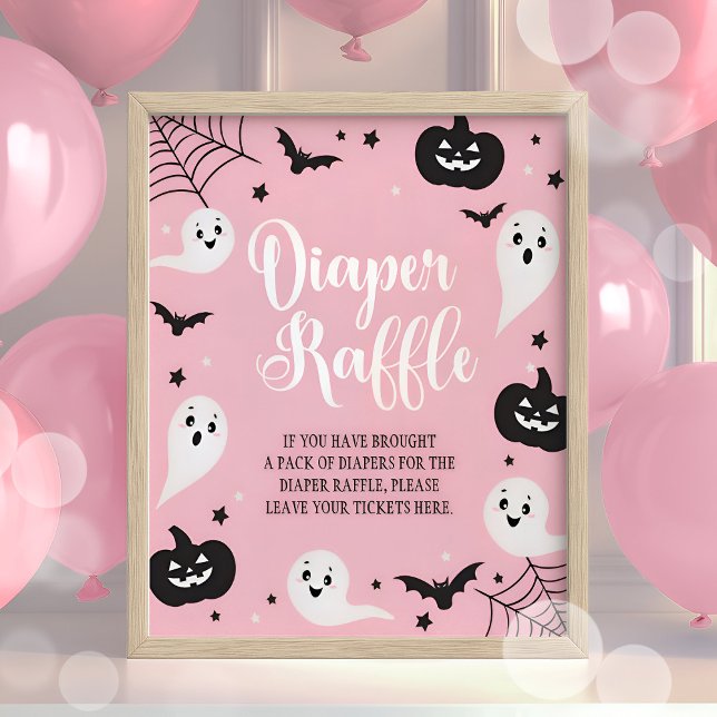 Halloween Baby Shower Diaper Raffle Sign Girl (Creator Uploaded)