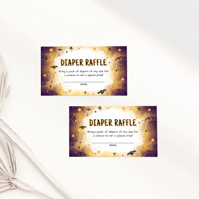 Halloween Baby Shower Diaper Raffle Ticket Enclosure Card (Creator Uploaded)
