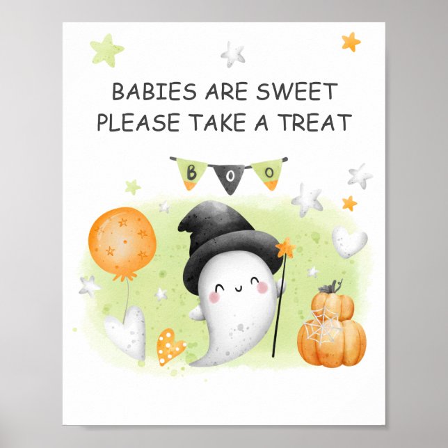 Halloween Baby Shower Favour Sign (Front)