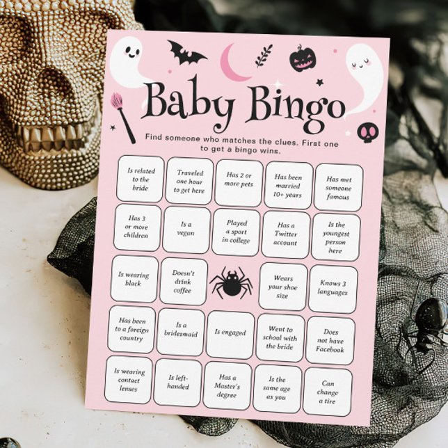 Halloween Baby Shower Find the guest Bingo Game Invitation (Creator Uploaded)