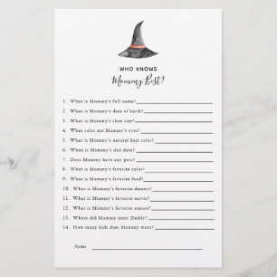 Halloween Baby Shower Game Witch Who Knows Mummy Flyer