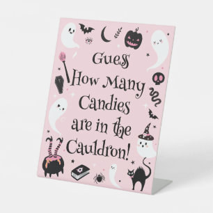 Halloween Baby Shower Girl Guess How Many Candies Pedestal Sign