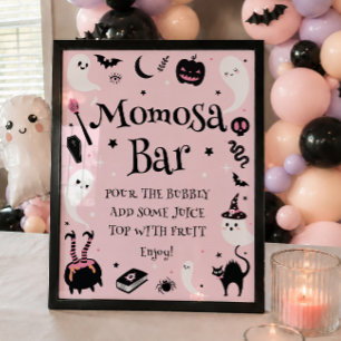 Halloween Baby Shower Girl Momosa Bar Poster