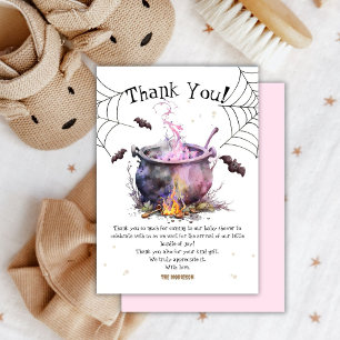 Halloween Baby Shower Girl Pink Thank You  Card