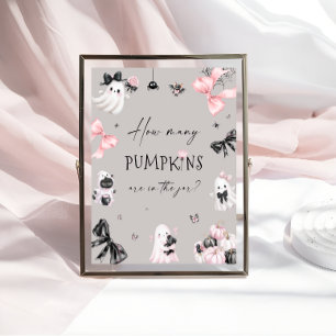 Halloween Baby Shower Guess How Many Pumpkins Poster