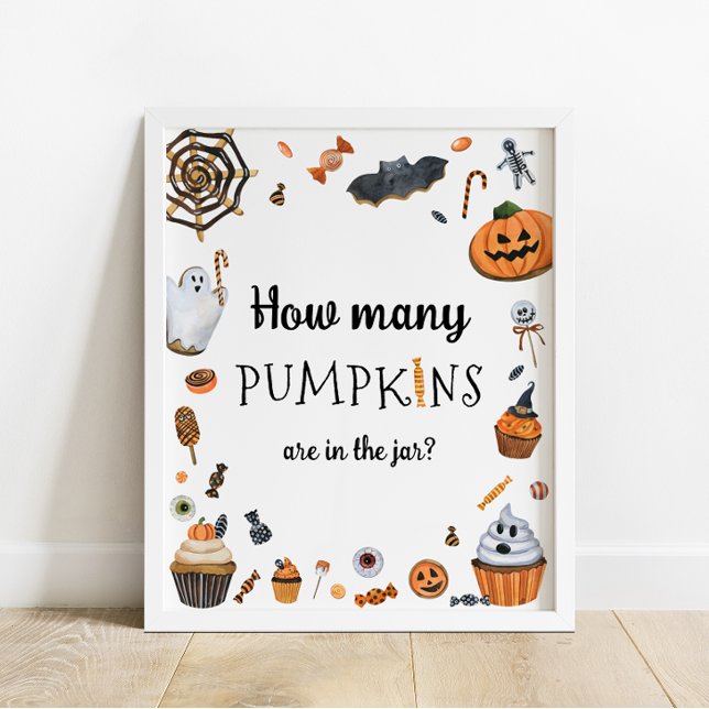 Halloween Baby Shower Guess How Many Pumpkins Poster (Creator Uploaded)
