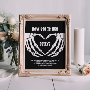 Halloween Baby Shower How Big Is Her Belly Sign