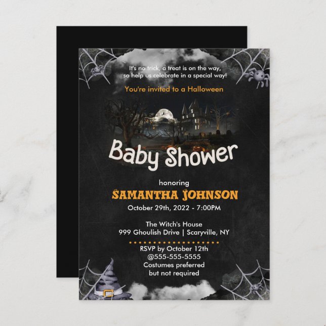 Halloween Baby Shower Invitation (Front/Back)