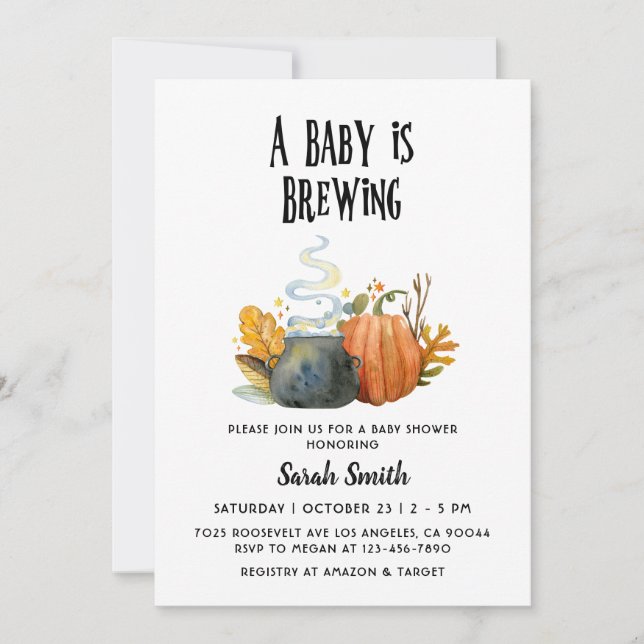 Halloween Baby Shower Invitation (Front)