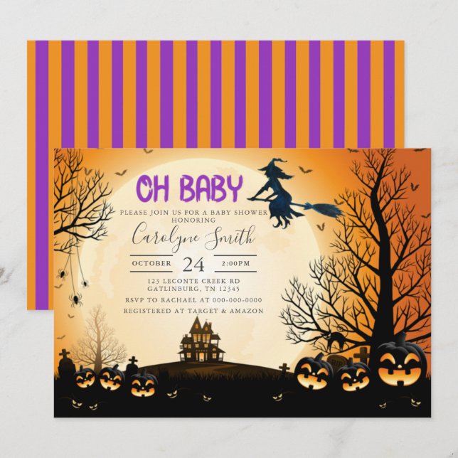 Halloween Baby Shower Invitation (Front/Back)