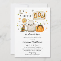 Halloween Baby Shower Invitation - A Little Boo