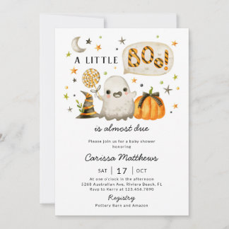 Halloween Baby Shower Invitation - A Little Boo