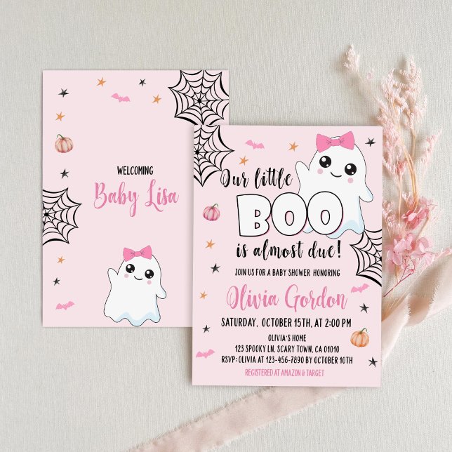 Halloween Baby Shower Invitation Cute Ghost Girl (Creator Uploaded)