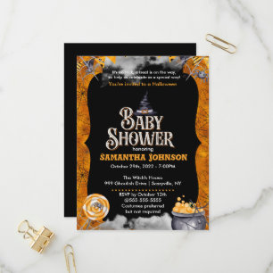 Halloween Baby Shower Invitation Postcard