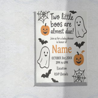 Halloween Baby Shower Invitation | Twins | Editabl