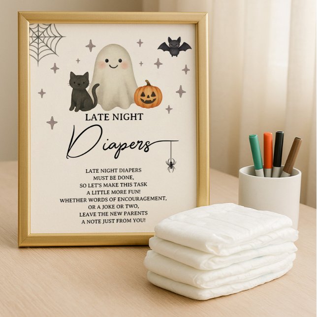 Halloween Baby Shower Late Night Diapers Budget Flyer (Creator Uploaded)