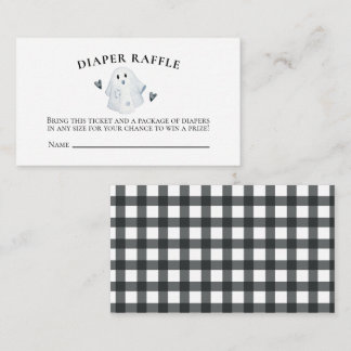 Halloween Baby Shower Little Boo Diaper Raffle Enclosure Card
