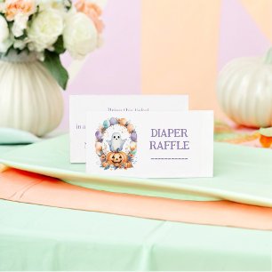 Halloween Baby Shower Little Boo Diaper Raffle Enclosure Card