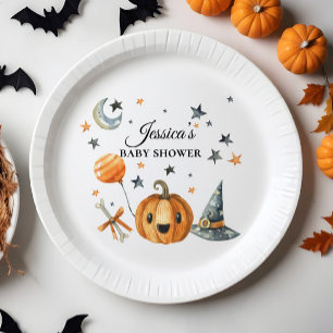 Halloween Baby Shower Little Boo Paper Plate