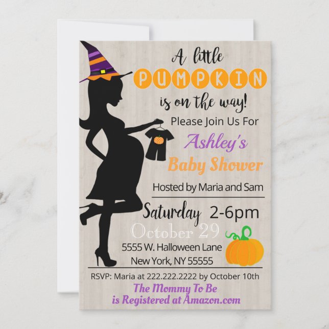 Halloween Baby Shower Party Invitation (Front)