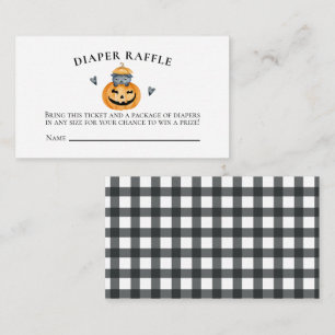 Halloween Baby Shower Pumpkin Diaper Raffle Enclosure Card