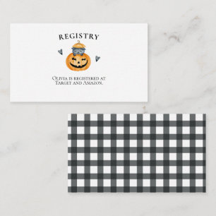 Halloween Baby Shower Pumpkin registry Enclosure Card