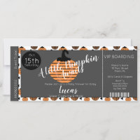 Halloween Baby Shower Pumpkins Ticket Invitation