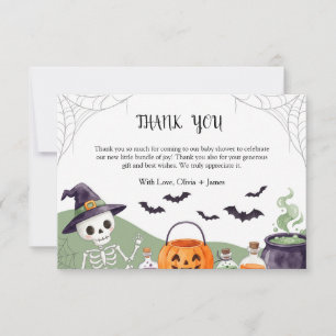 Halloween Baby Shower Skeleton Thank You Card