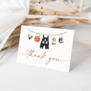 Halloween Baby Shower Thank You Card, Little Boo