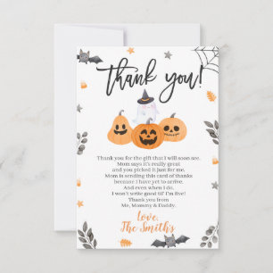 Halloween Baby Shower Thank You Cards Little Boo