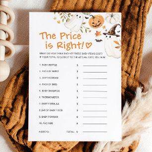 Halloween Baby Shower The Price Is Right Game Card
