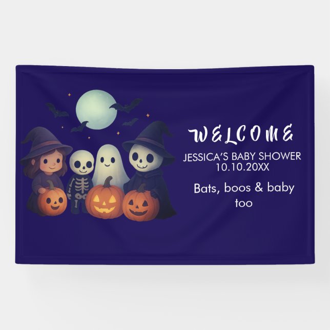 Halloween Baby Shower Welcome Banner (Horizontal)