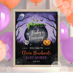 Halloween Baby Shower Welcome Sign Baby is Brewing